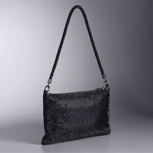Simply Vera Vera Wang Zola Slouchy Rhinestone Mesh Top-Zip Shoulder Bag